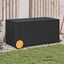 opbevaringsboks med hjul 190 l polyrattan sort