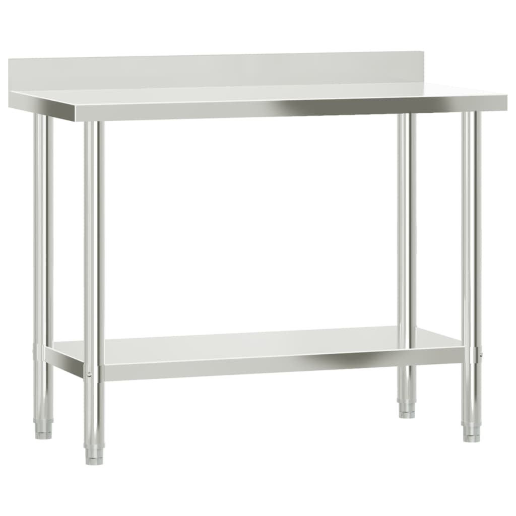 køkkenbord med tophylde 110x55x150 cm rustfrit stål