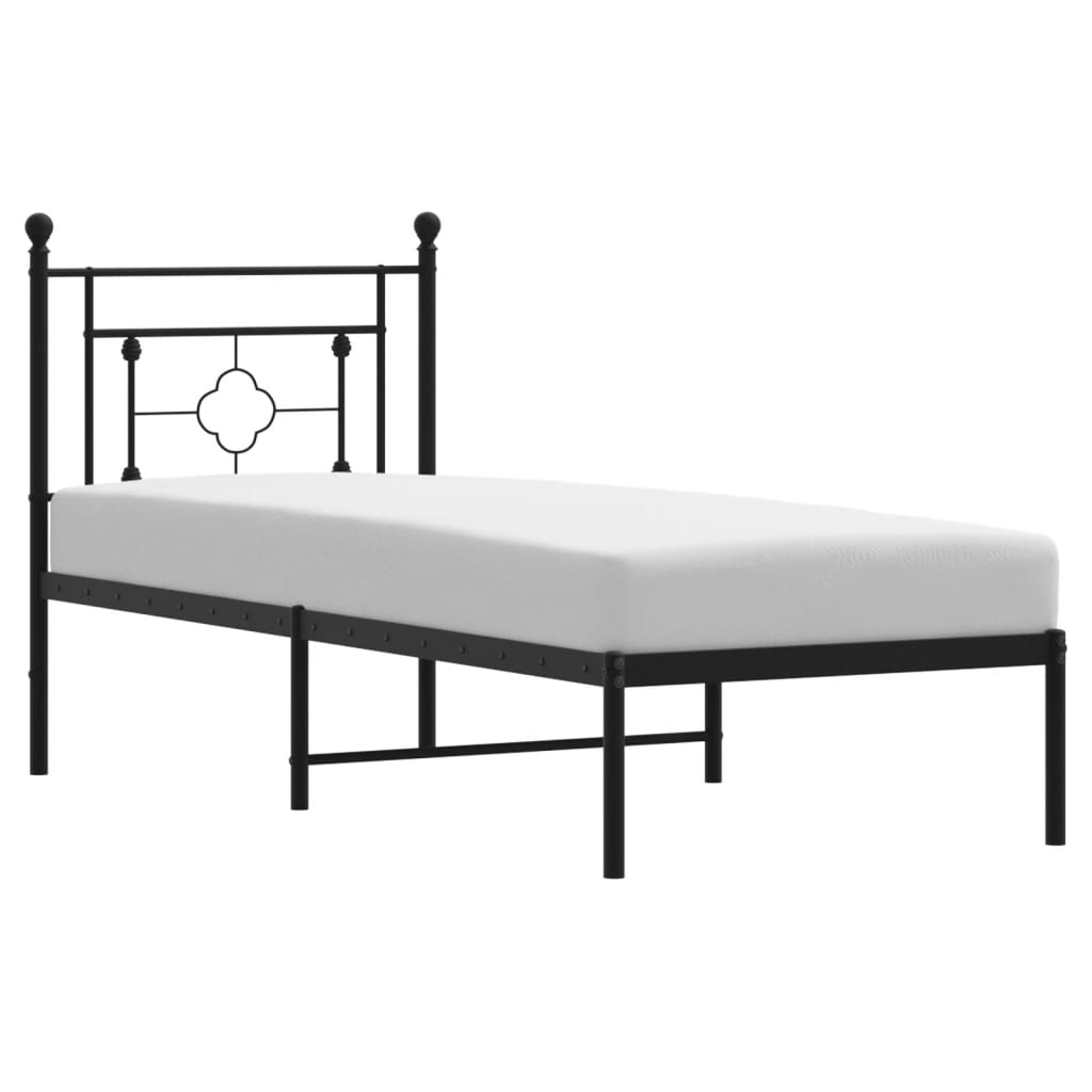 sengeramme med sengegavl 75x190 cm metal sort