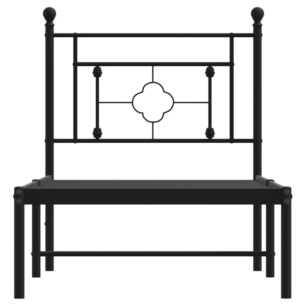 sengeramme med sengegavl 75x190 cm metal sort