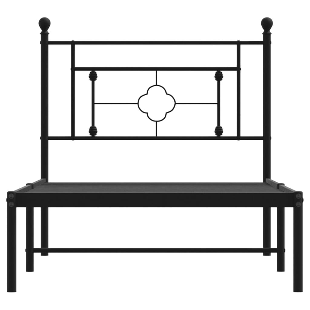 sengeramme med sengegavl 90x190 cm metal sort