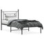 sengeramme med sengegavl 90x200 cm metal sort