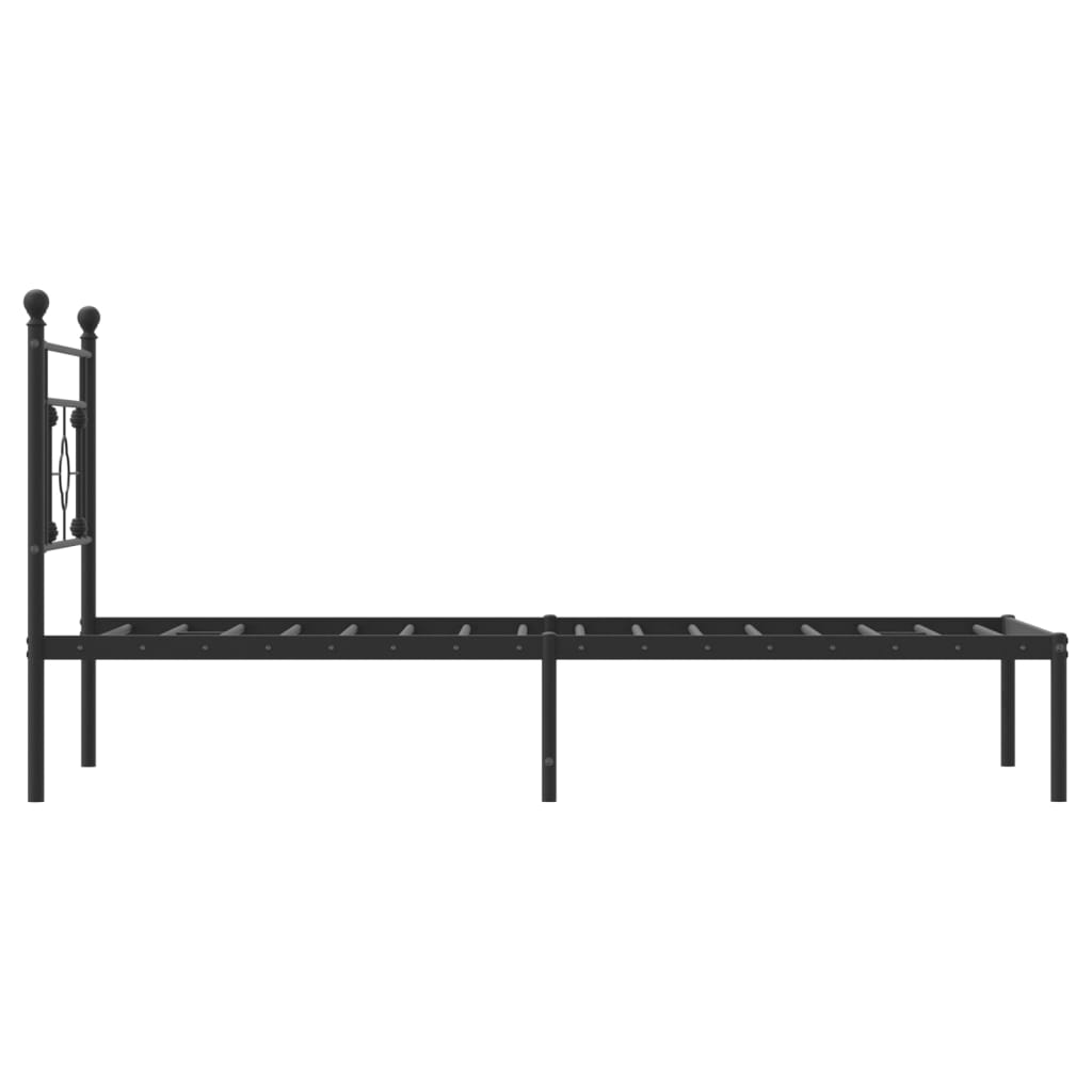 sengeramme med sengegavl 90x200 cm metal sort