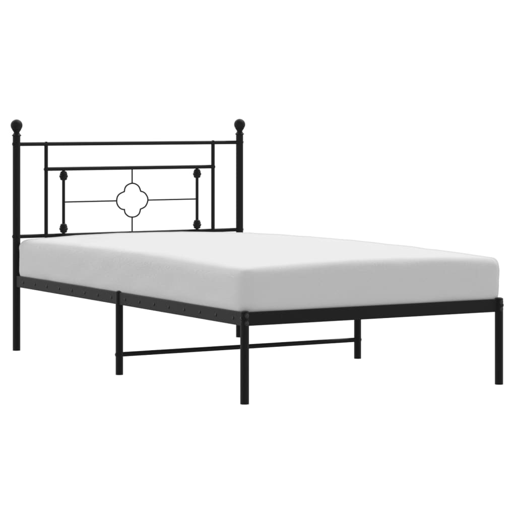 sengeramme med sengegavl 107x203 cm metal sort