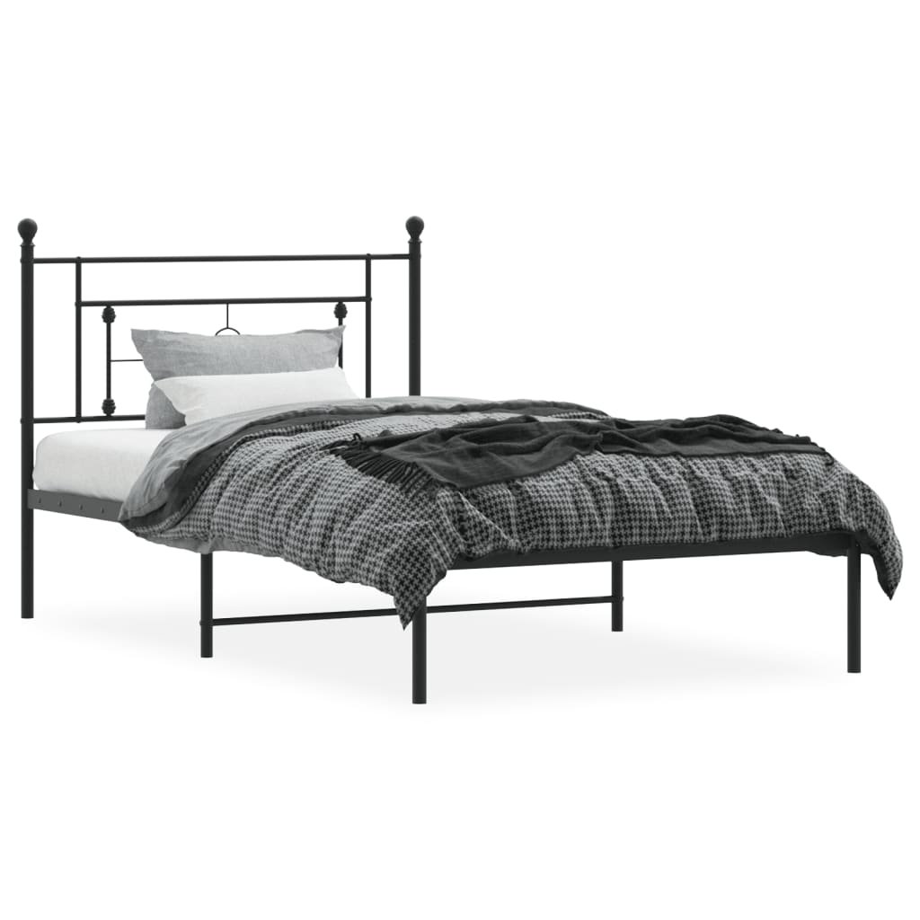 sengeramme med sengegavl 107x203 cm metal sort