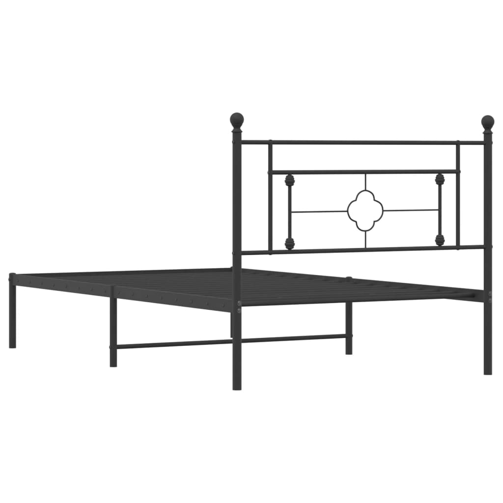 sengeramme med sengegavl 107x203 cm metal sort