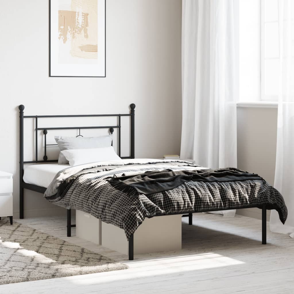 sengeramme med sengegavl 107x203 cm metal sort
