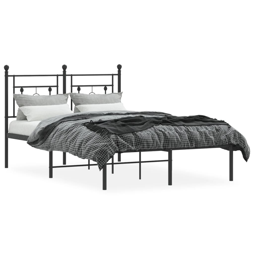 sengeramme med sengegavl 120x190 cm metal sort