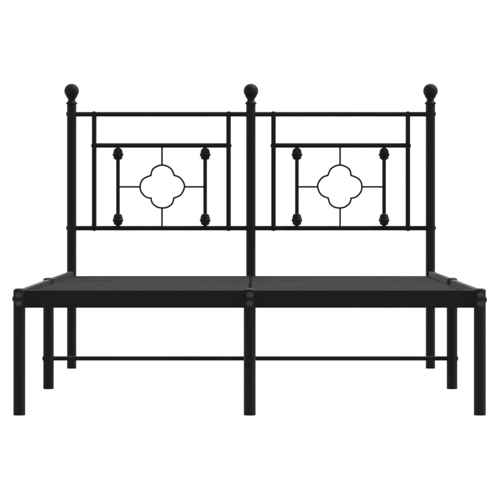 sengeramme med sengegavl 120x190 cm metal sort