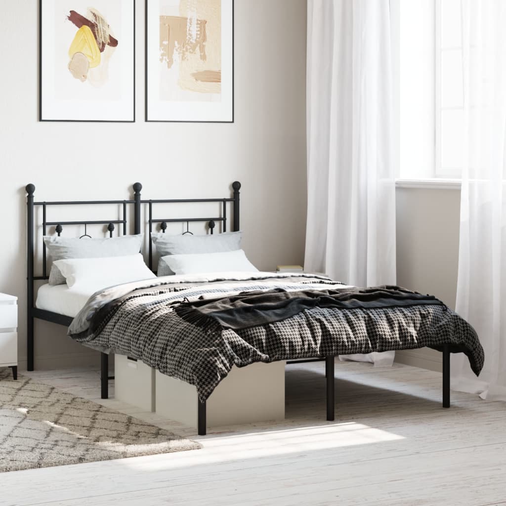 sengeramme med sengegavl 120x190 cm metal sort