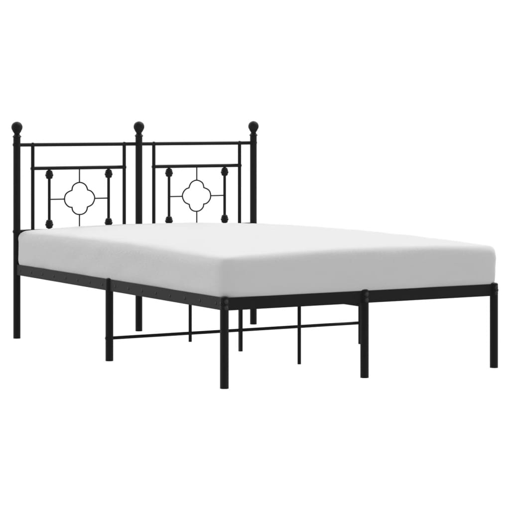 sengeramme med sengegavl 120x200 cm metal sort