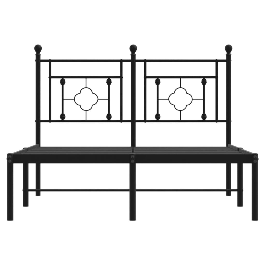 sengeramme med sengegavl 120x200 cm metal sort