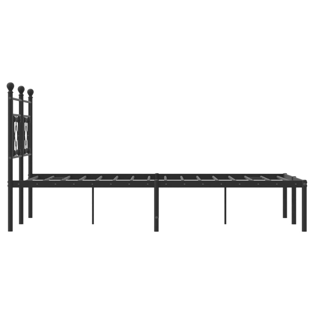 sengeramme med sengegavl 120x200 cm metal sort