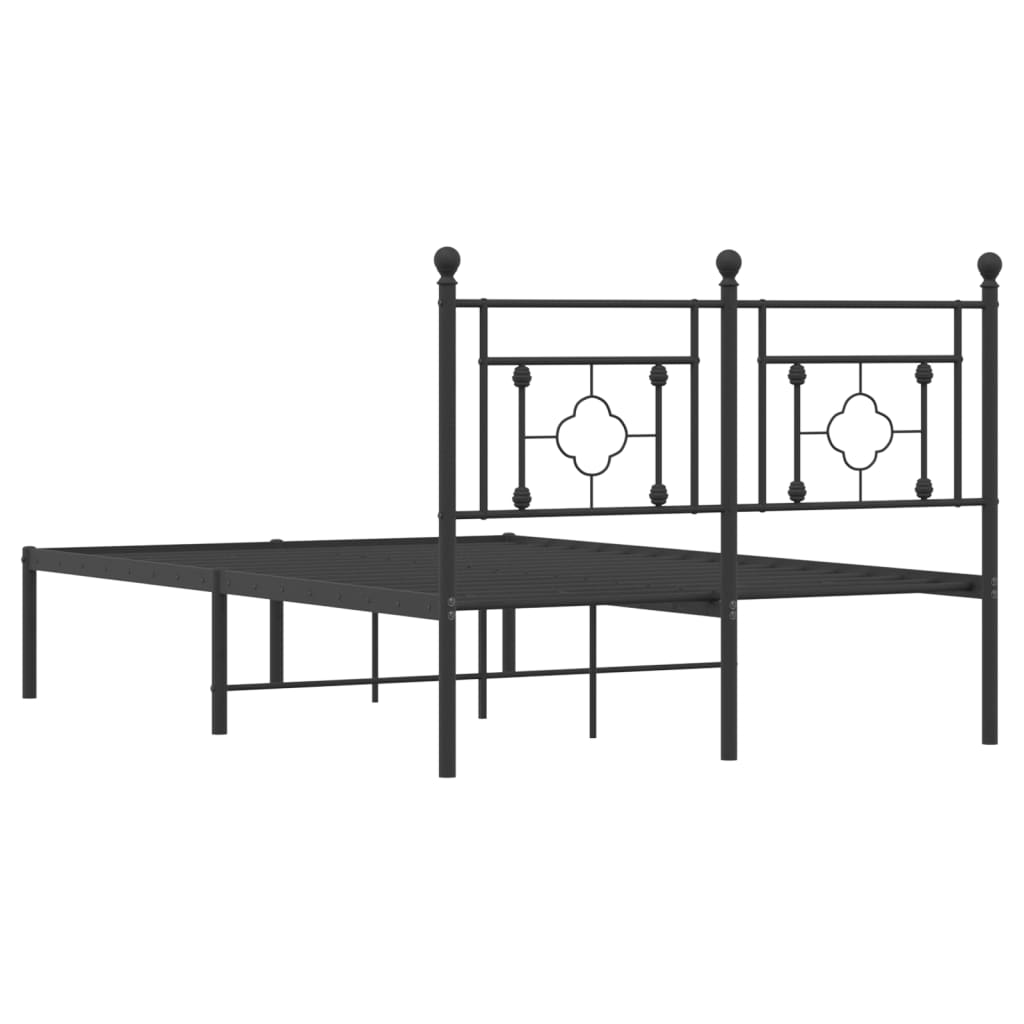 sengeramme med sengegavl 120x200 cm metal sort