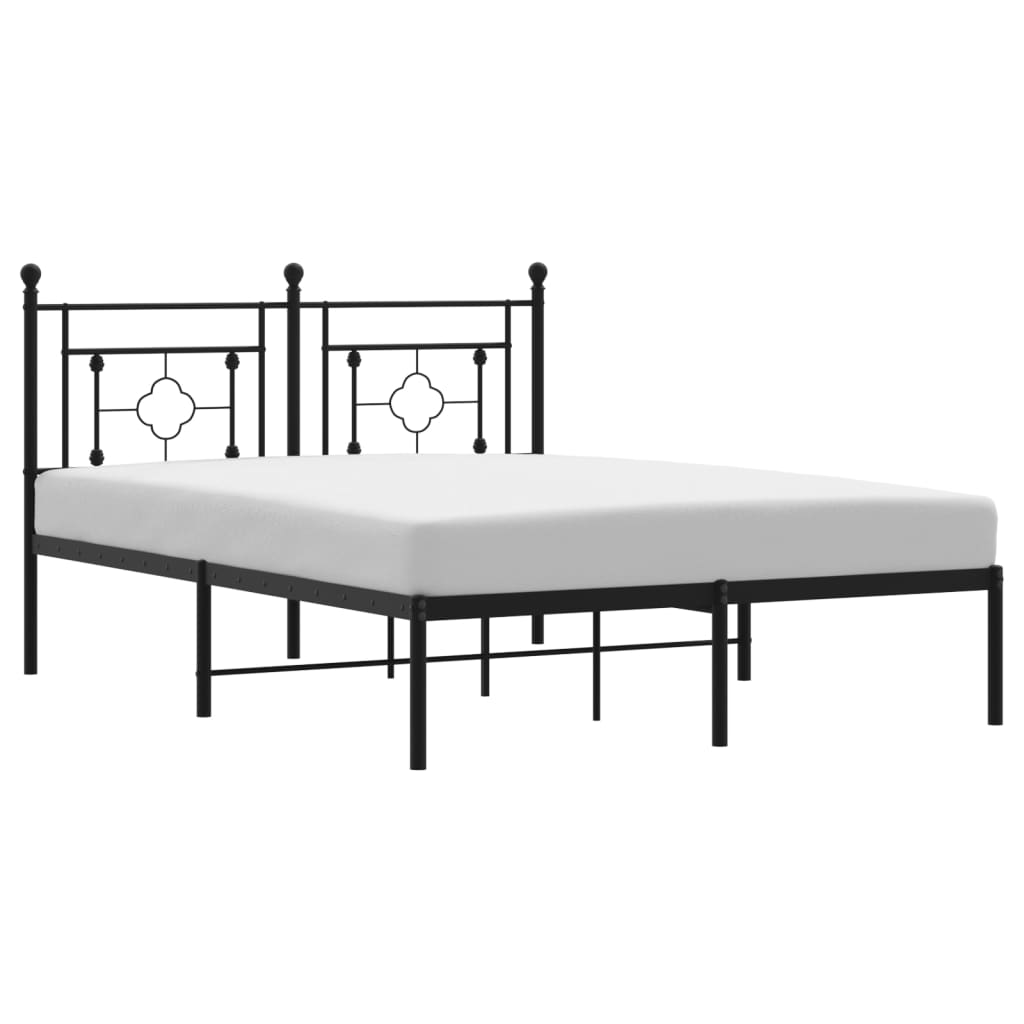 sengeramme med sengegavl 135x190 cm metal sort