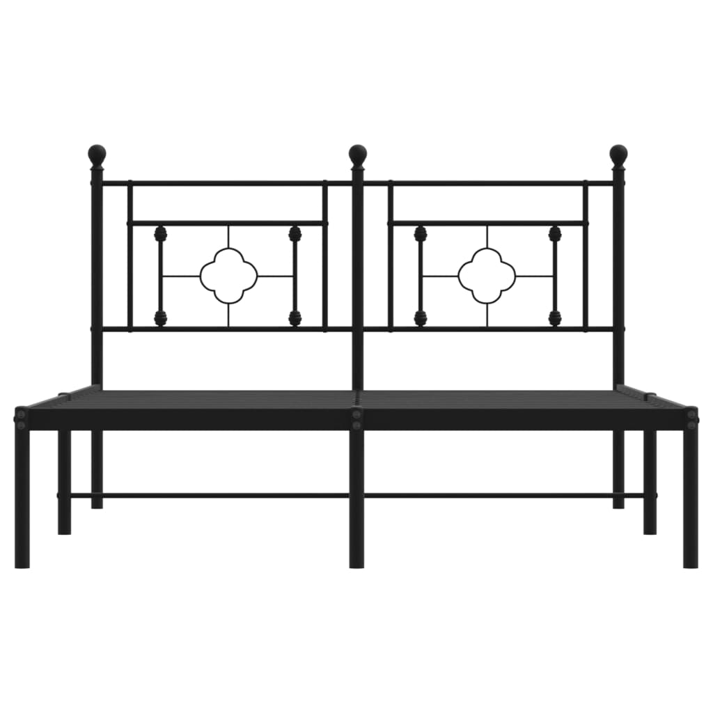 sengeramme med sengegavl 135x190 cm metal sort