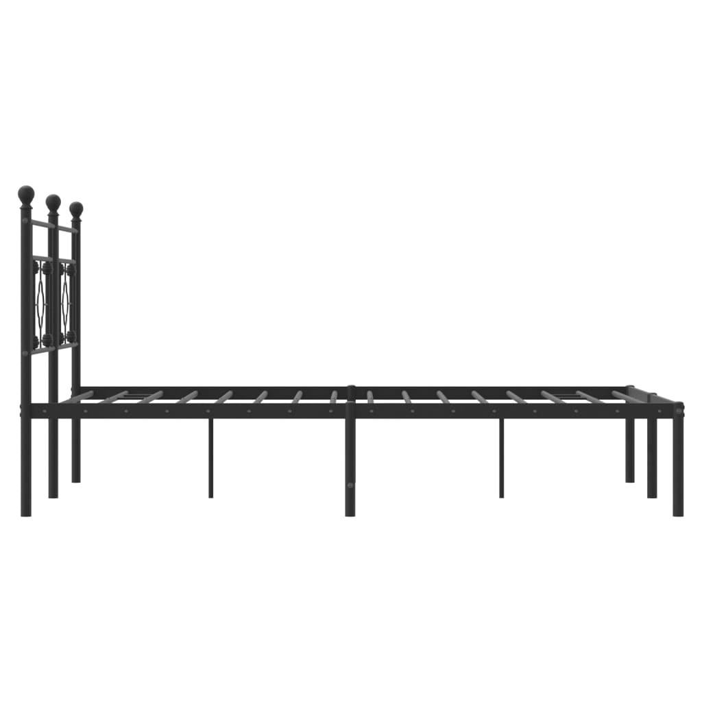 sengeramme med sengegavl 135x190 cm metal sort