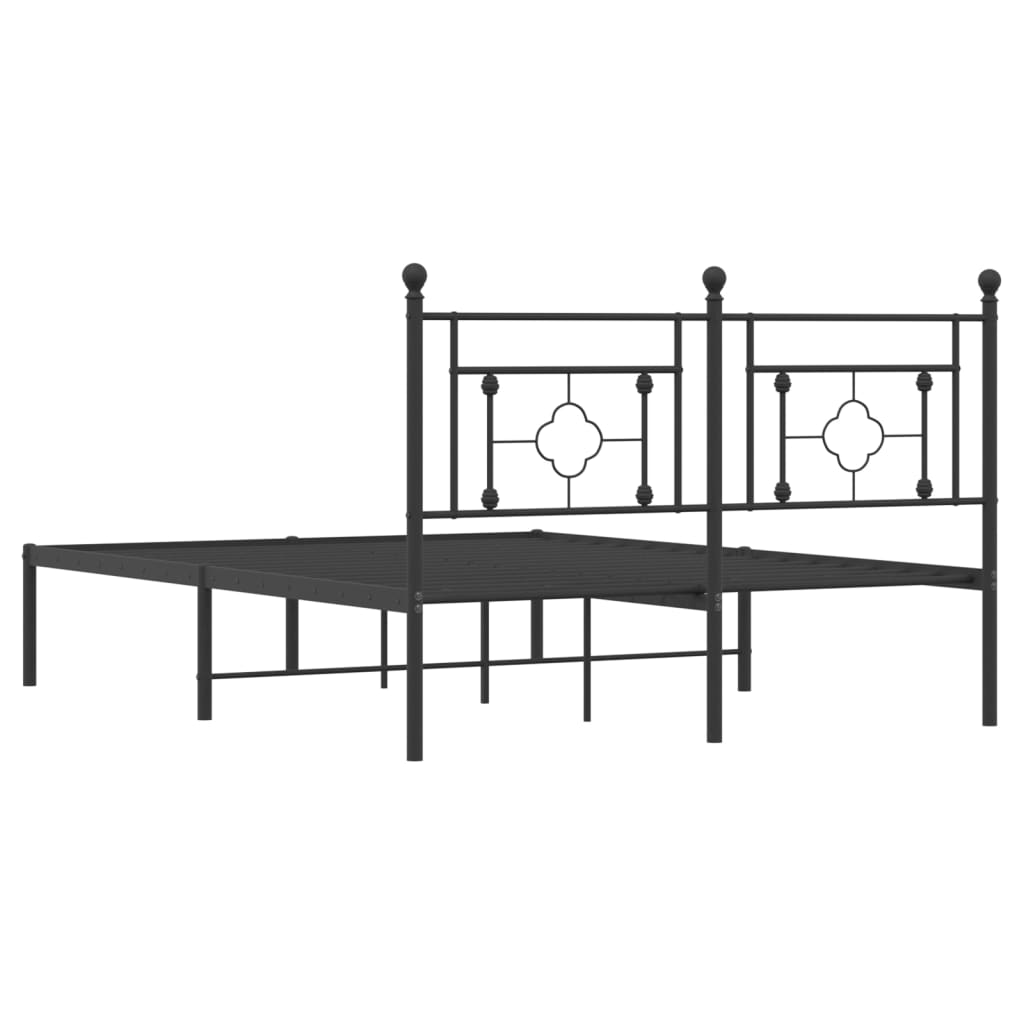 sengeramme med sengegavl 135x190 cm metal sort