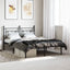 sengeramme med sengegavl 135x190 cm metal sort