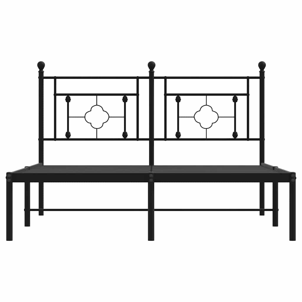sengeramme med sengegavl 140x200 cm metal sort