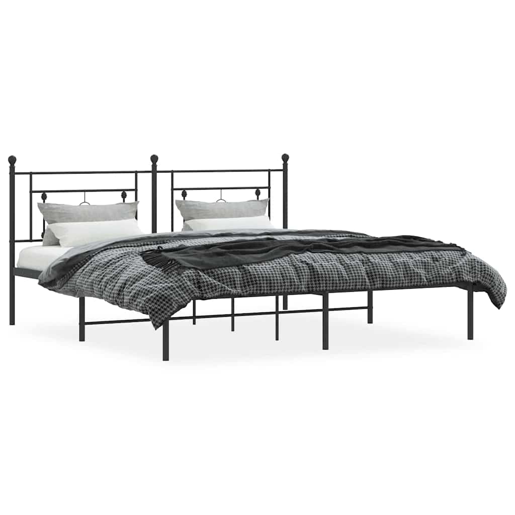 sengeramme med sengegavl 183x213 cm metal sort
