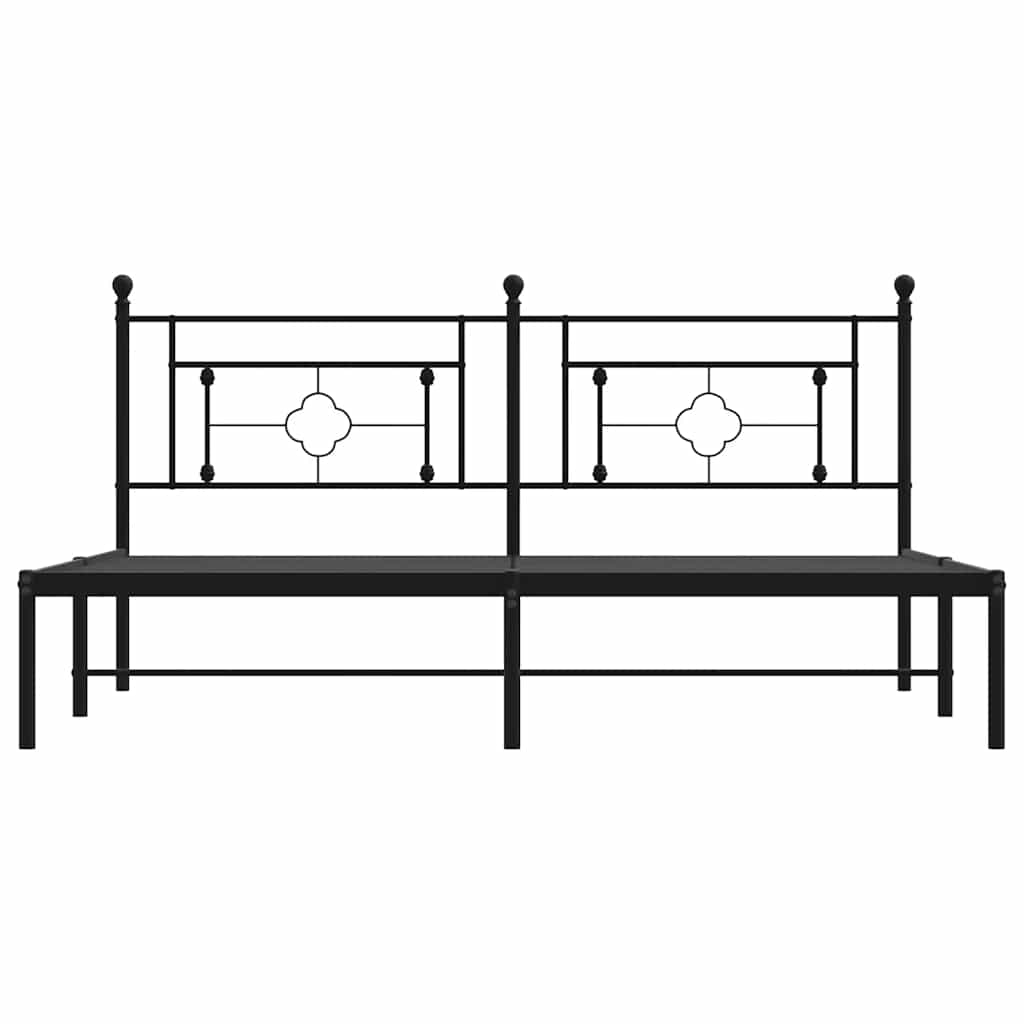 sengeramme med sengegavl 183x213 cm metal sort