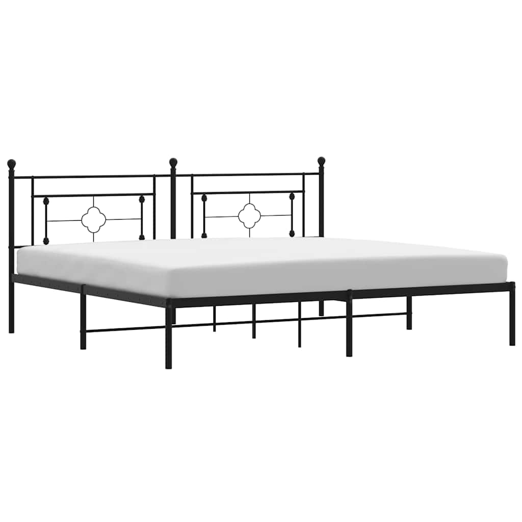 sengeramme med sengegavl 193x203 cm metal sort
