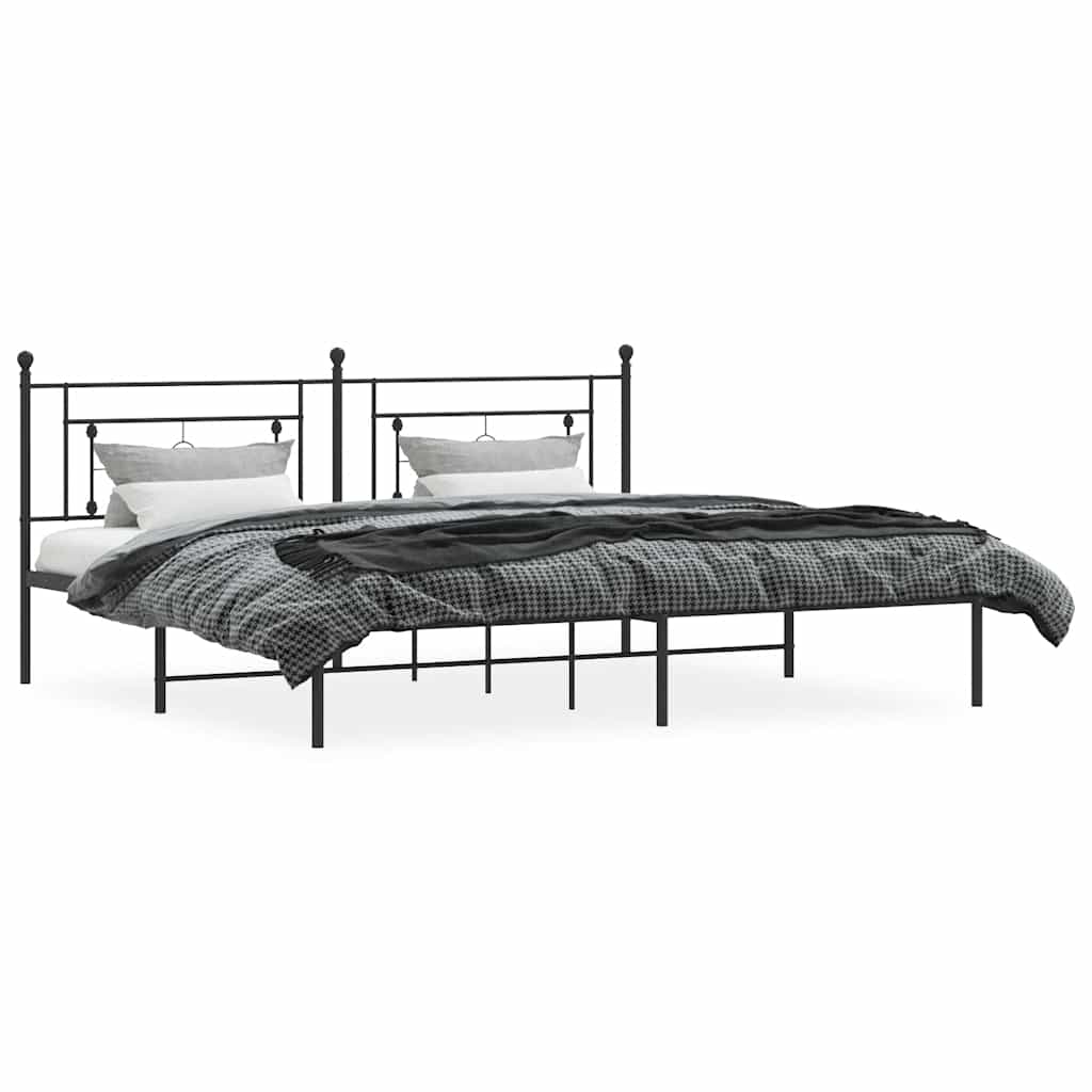 sengeramme med sengegavl 193x203 cm metal sort