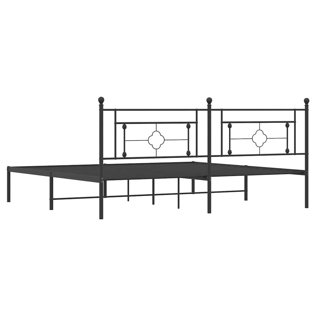 sengeramme med sengegavl 193x203 cm metal sort