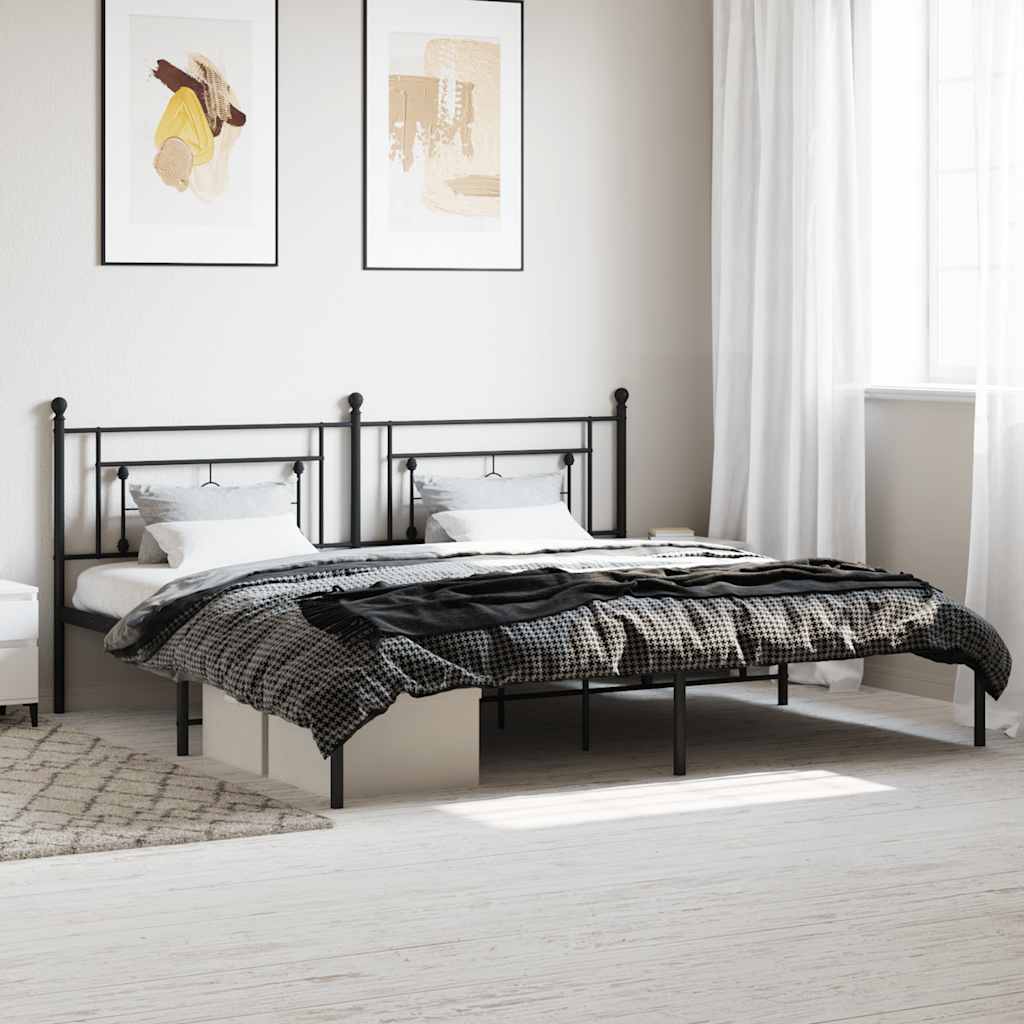 sengeramme med sengegavl 193x203 cm metal sort
