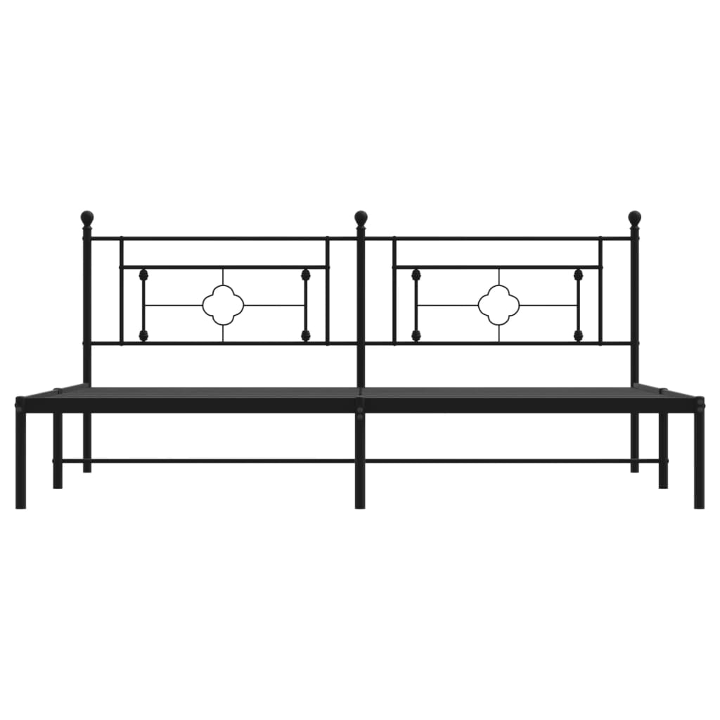 sengeramme med sengegavl 200x200 cm metal sort