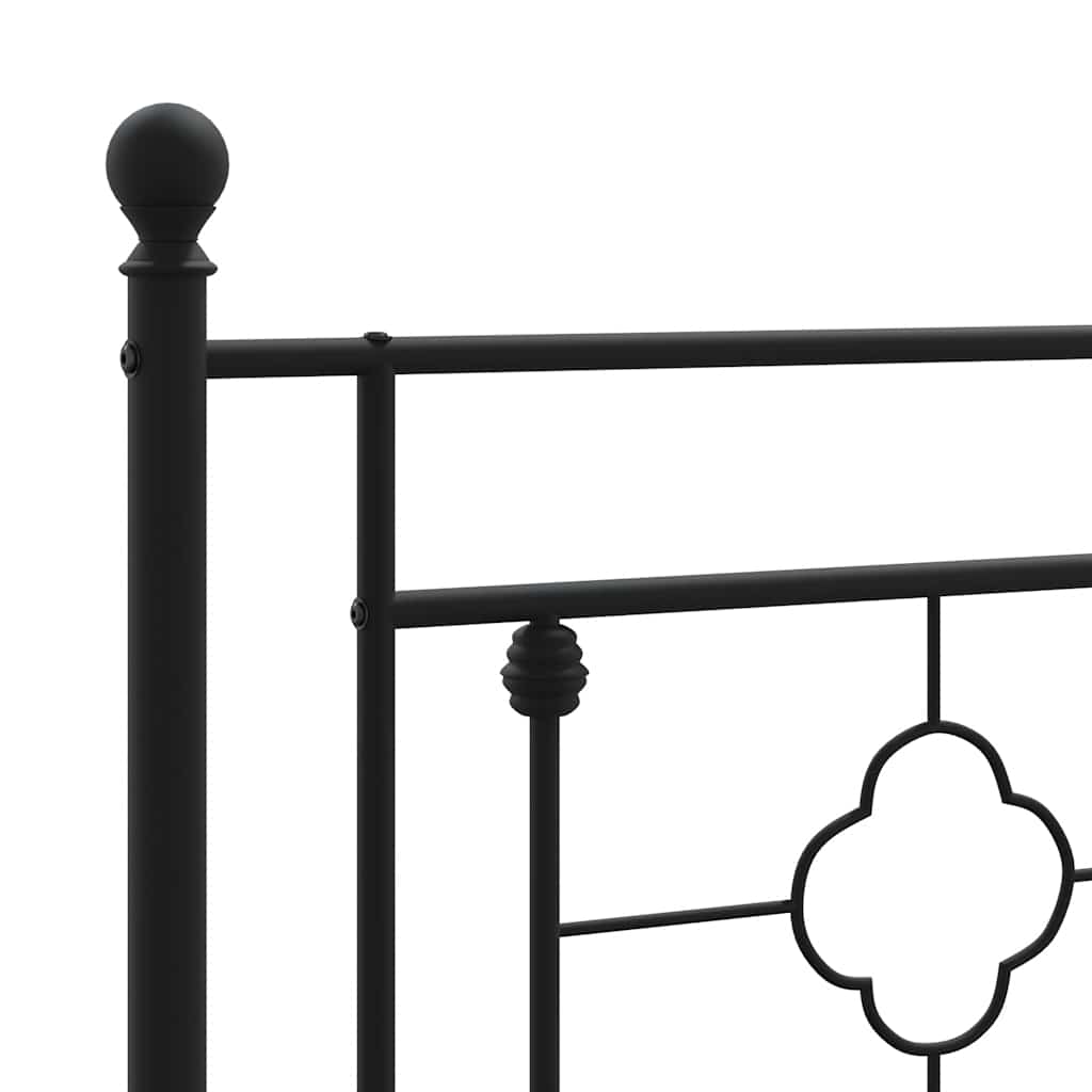 sengeramme med sengegavl og fodgærde 193x203 cm metal sort