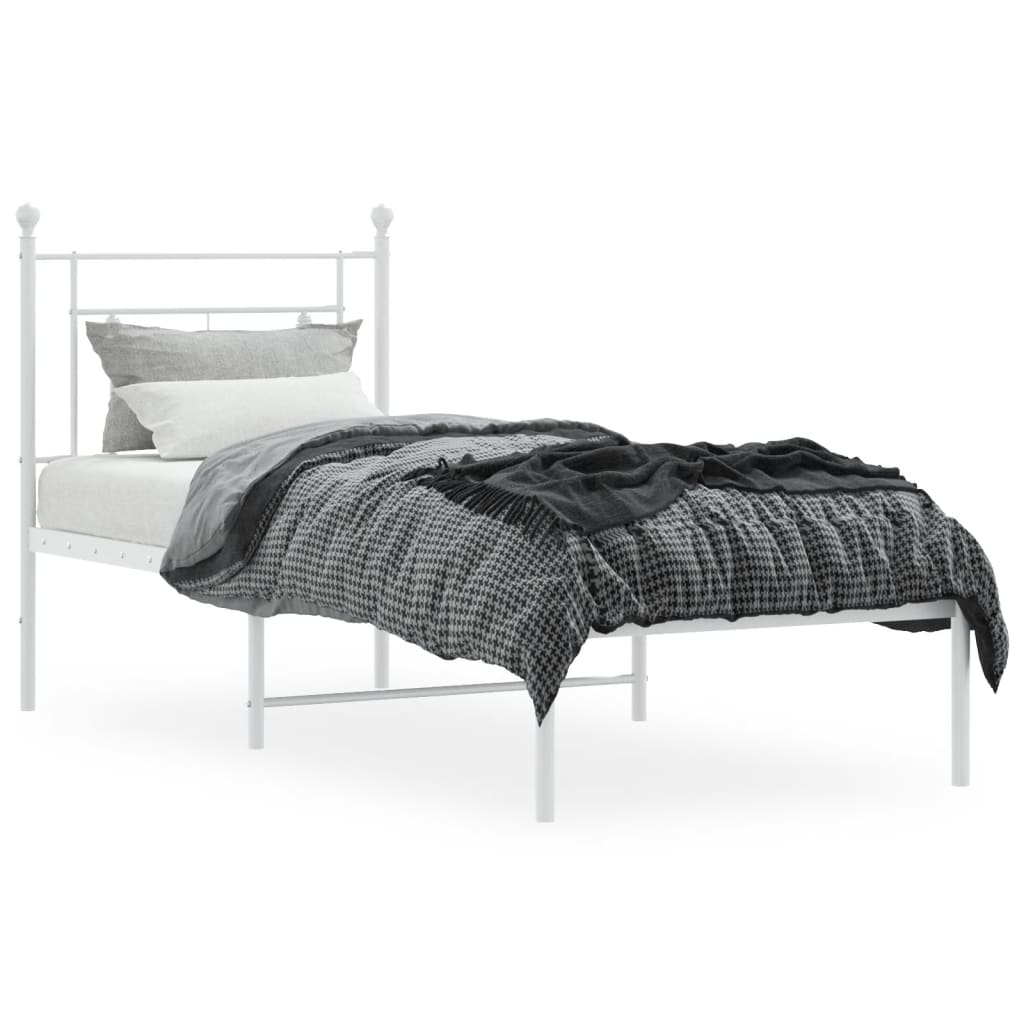 sengeramme uden madras med hovedgærde 75x190 cm hvid