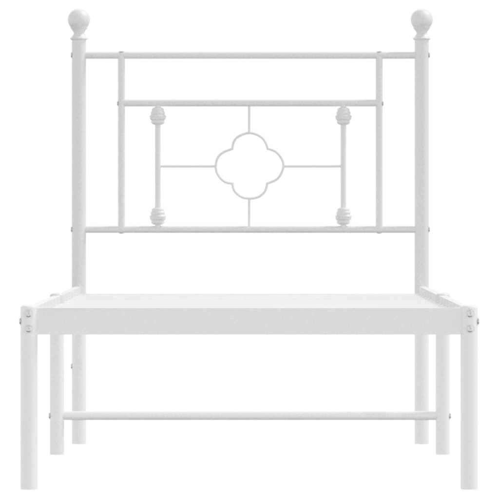 sengeramme uden madras med hovedgærde 75x190 cm hvid