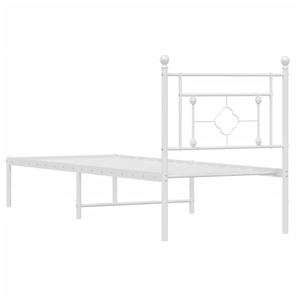 sengeramme uden madras med hovedgærde 75x190 cm hvid