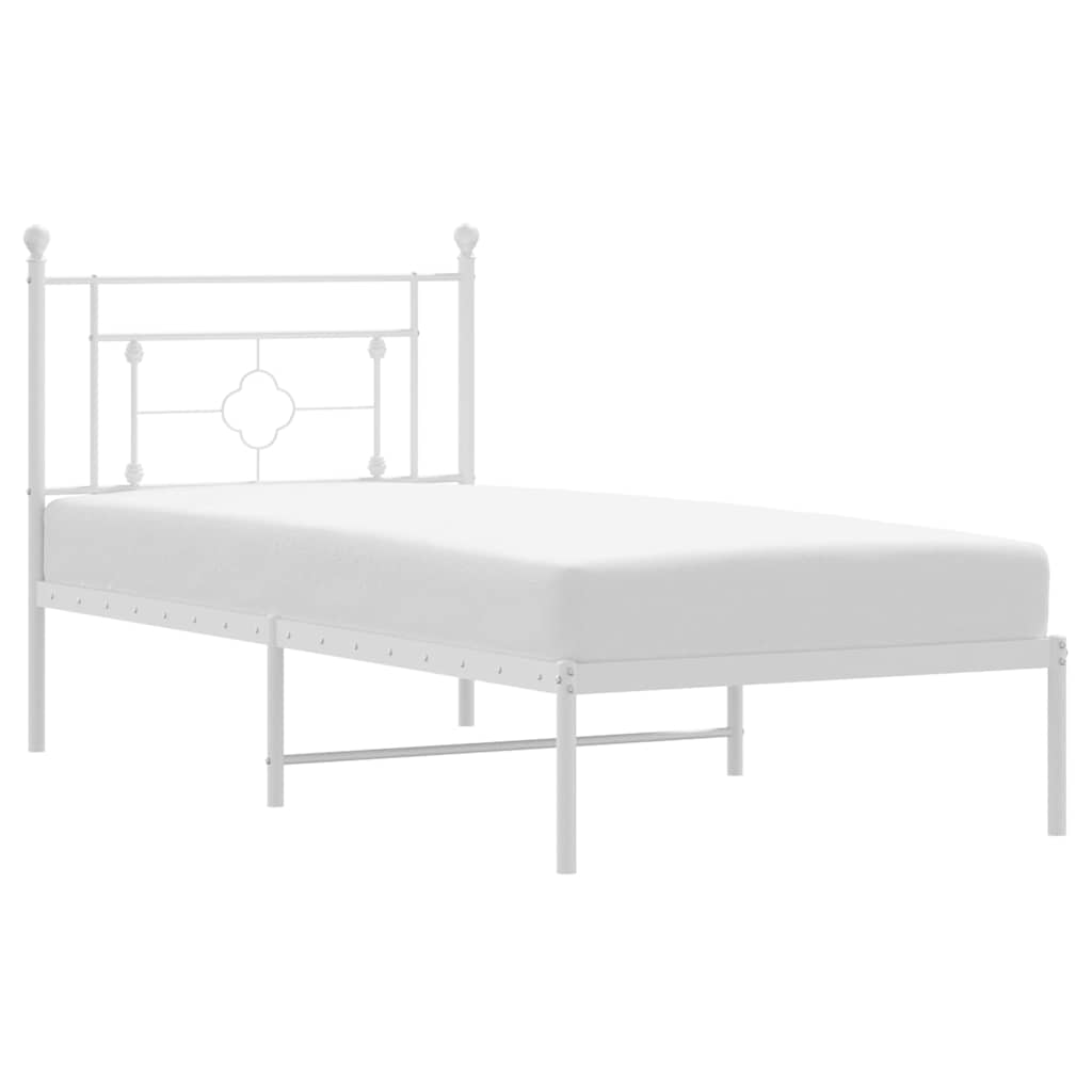 sengeramme med sengegavl 100x200 cm metal hvid