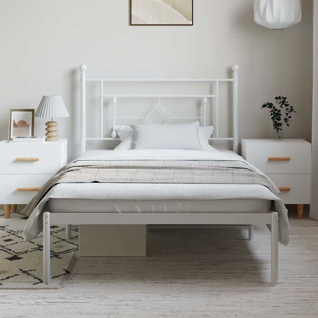 sengeramme med sengegavl 100x200 cm metal hvid