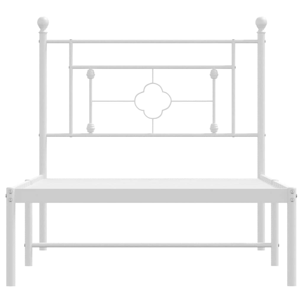 sengeramme med sengegavl 100x200 cm metal hvid