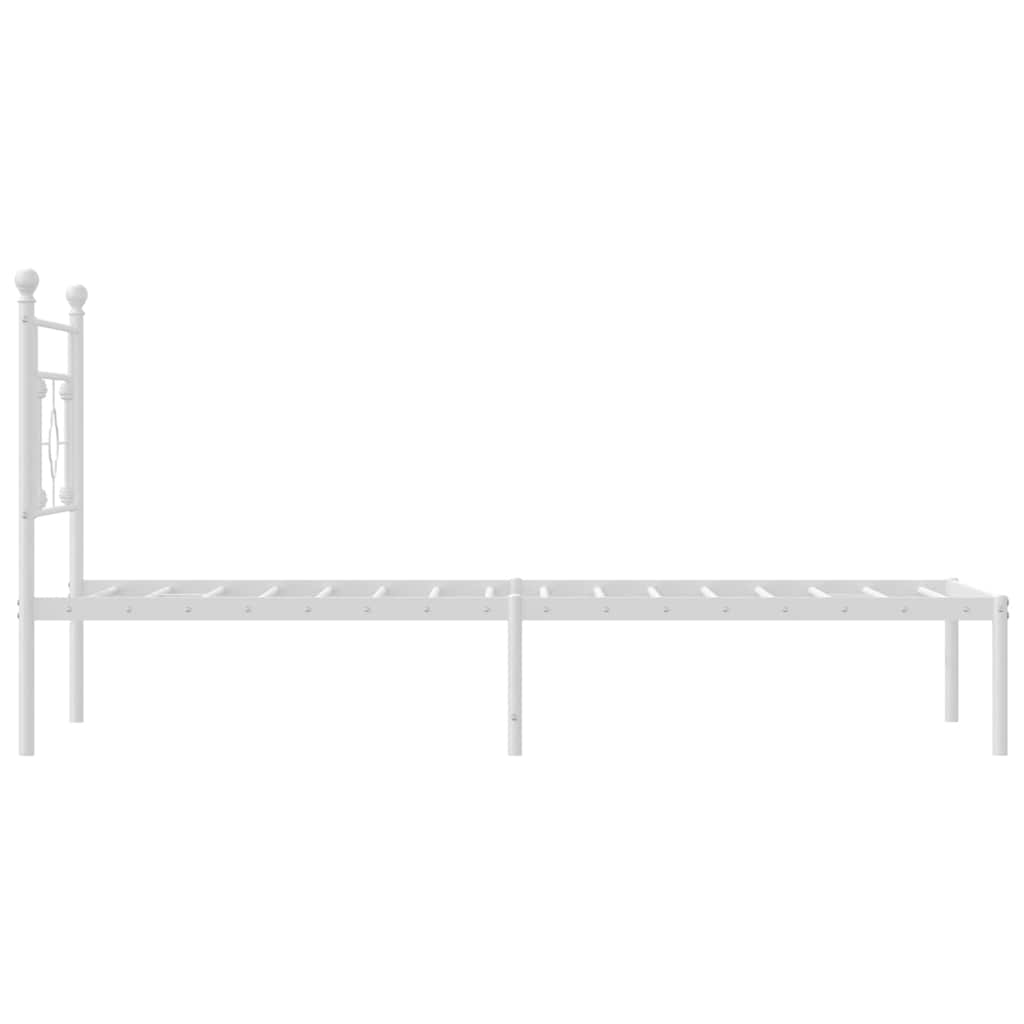 sengeramme med sengegavl 100x200 cm metal hvid
