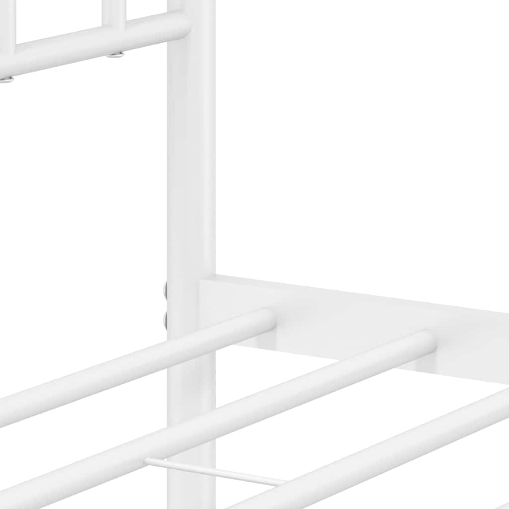 sengeramme med sengegavl 100x200 cm metal hvid