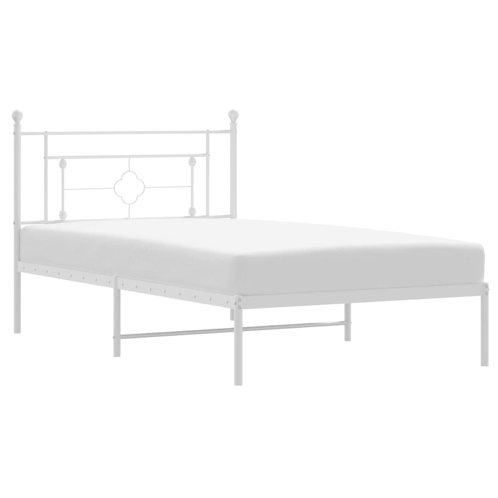 sengeramme med sengegavl 107x203 cm metal hvid