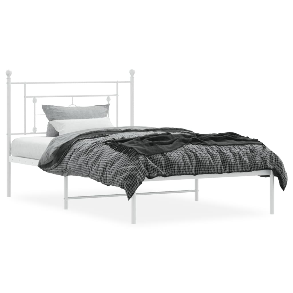 sengeramme med sengegavl 107x203 cm metal hvid