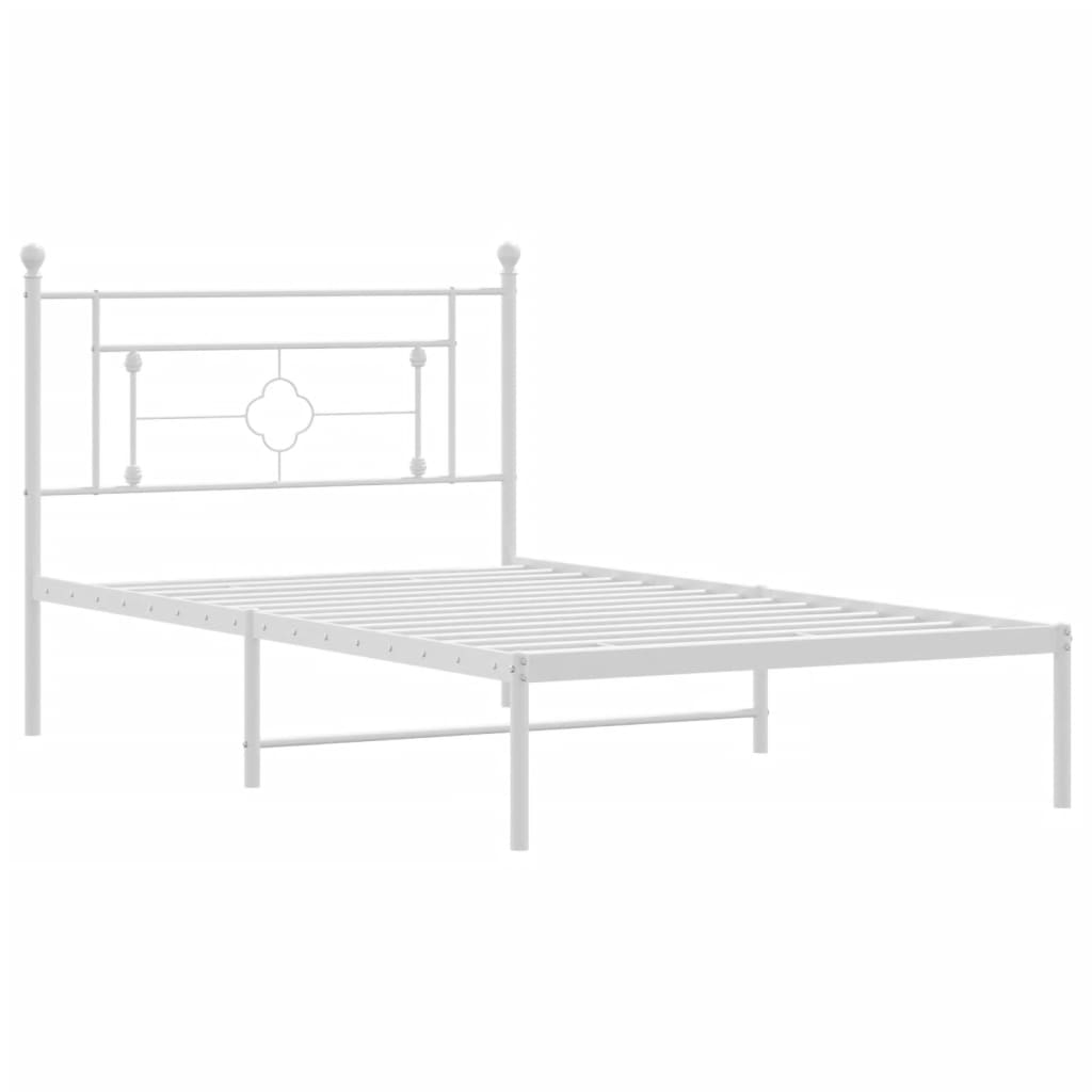 sengeramme med sengegavl 107x203 cm metal hvid