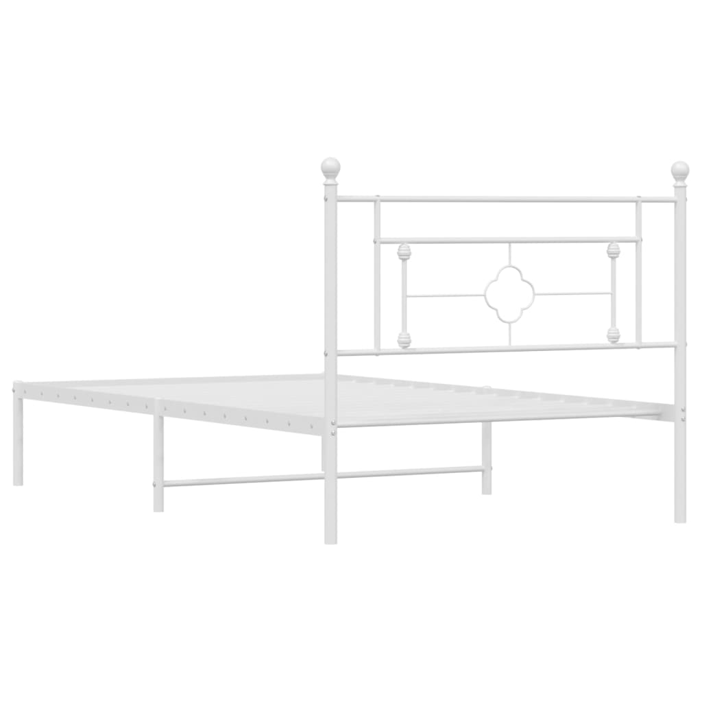 sengeramme med sengegavl 107x203 cm metal hvid