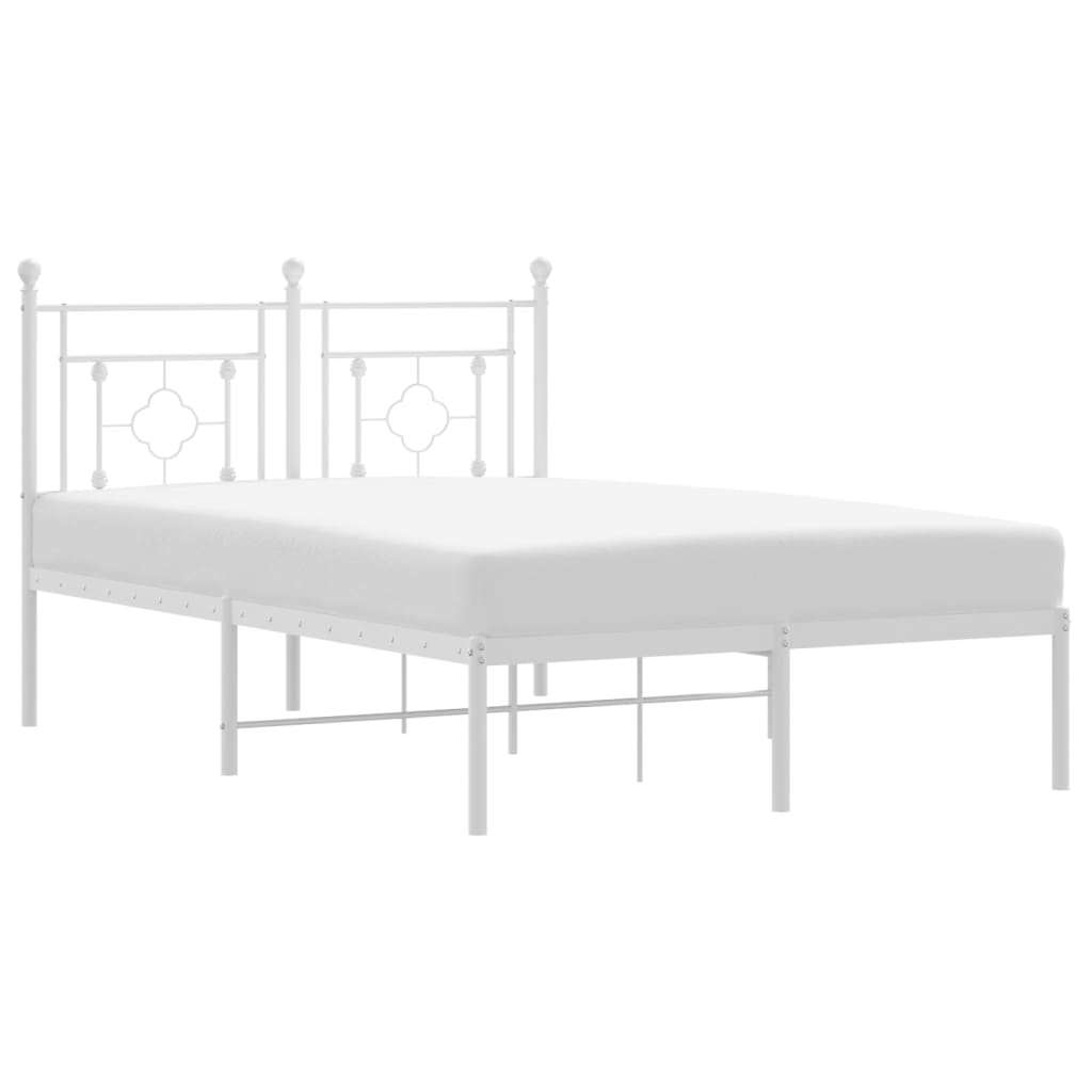 sengeramme med sengegavl 120x200 cm metal hvid