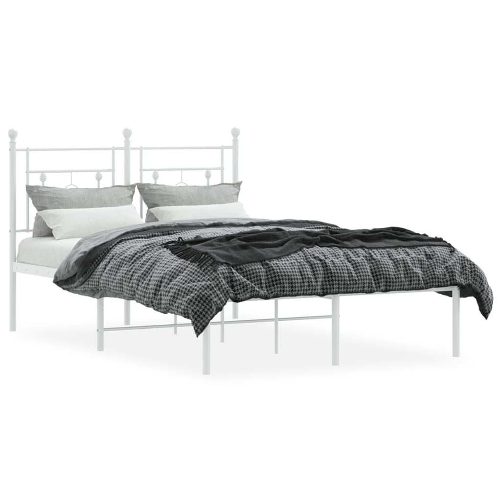 sengeramme med sengegavl 120x200 cm metal hvid