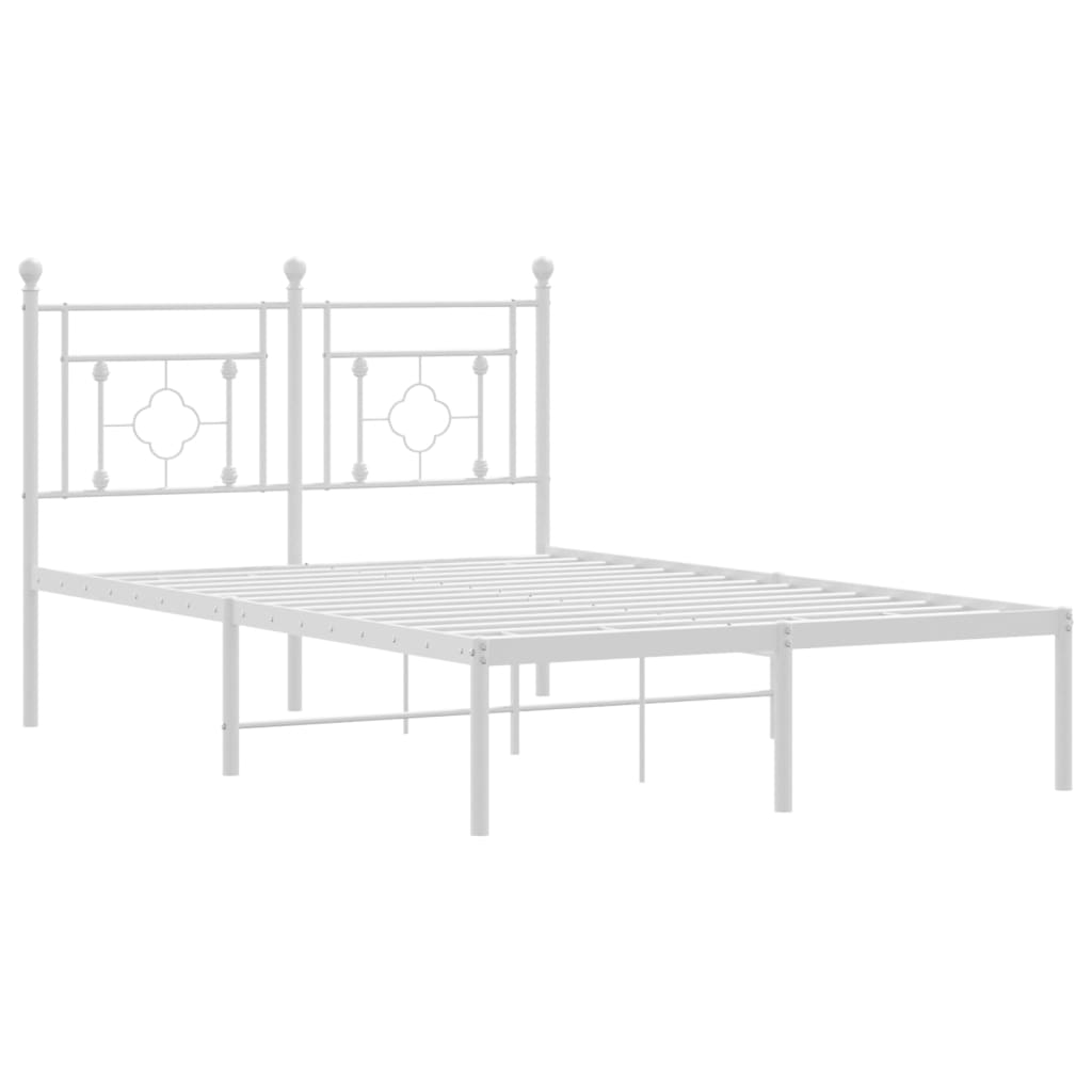 sengeramme med sengegavl 120x200 cm metal hvid