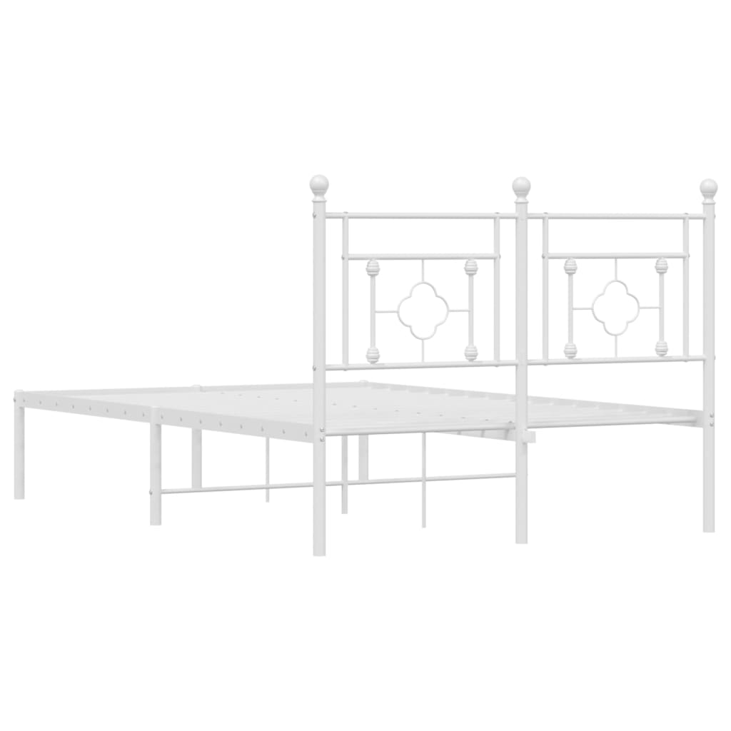 sengeramme med sengegavl 120x200 cm metal hvid
