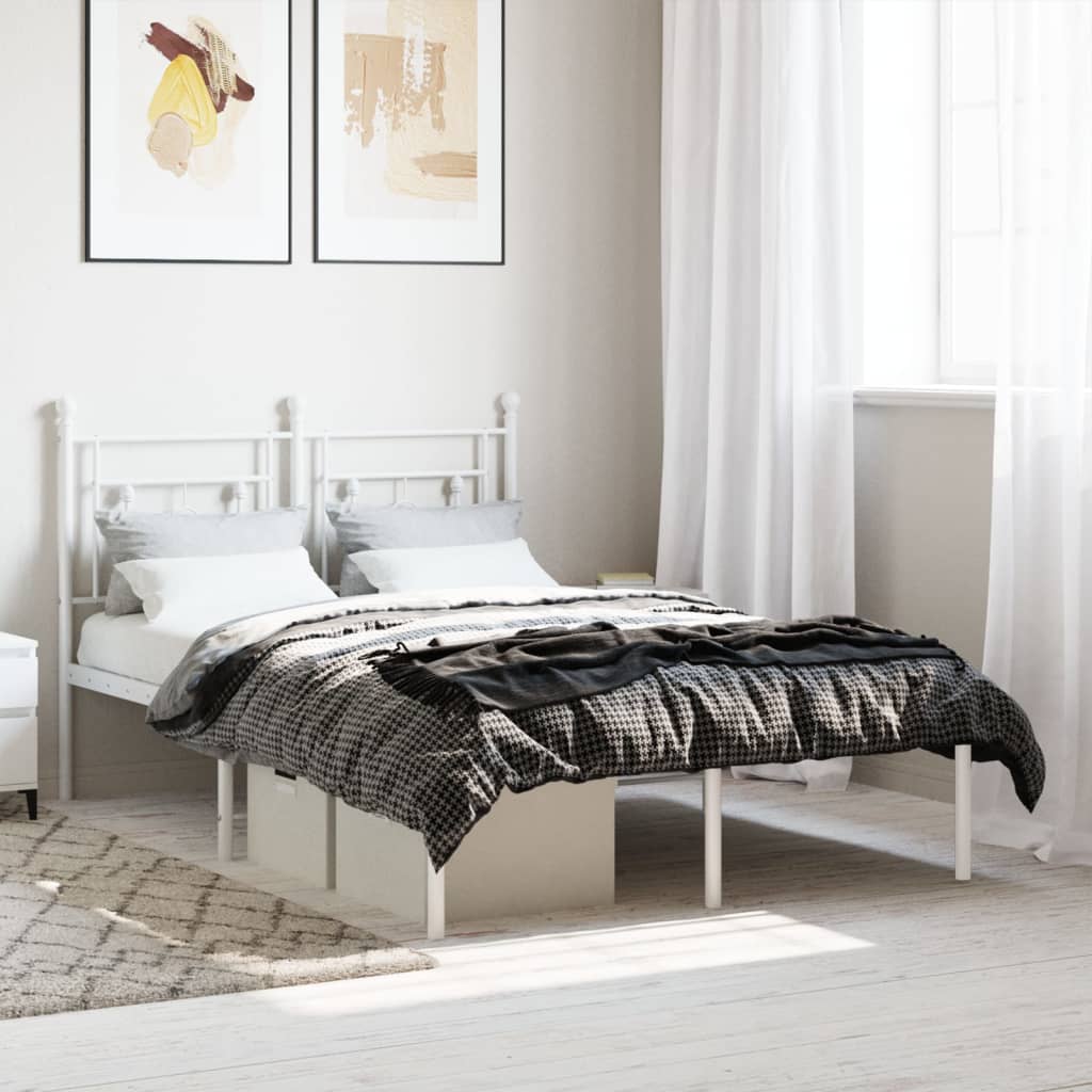 sengeramme med sengegavl 120x200 cm metal hvid
