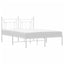 sengeramme med sengegavl 135x190 cm metal hvid